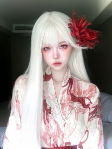 Bộ Tóc Giả Dài Màu Trắng Tự Nhiên Cho Nữ Bộ Tóc Giả Dài Thẳng Thường Ngày Cho Lễ Hội Halloween Bộ Tóc Giả Toàn Bộ Cho Nữ