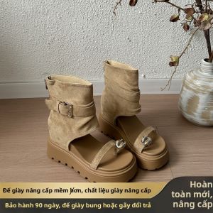DINGMUYI | Dép Clogs Nâng Gót Phong Cách Retro 10cm