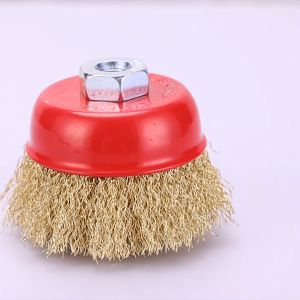 Steel Wire Cup Brush 3" M10 X 1.5 Crimped Wheel Brush Rust Paint Remover Sanding Grinding Cleaning DIY Tool