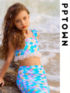 PPTOWN | Sun Protection Quick Dry Girls Separated Swimsuit