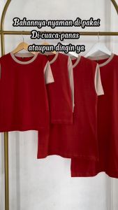 Atasan Twotone Family Couple Family Lengan Panjang Pendek | Teracotta - Merino