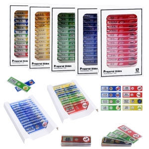 12 Pcs Microscope Slides with Specimens Toys Prepared Slides for use in Biological Science Microscope Toy Gifts for 3+ Kids