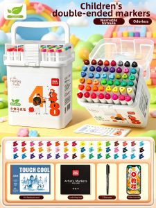 deli | Dual Tip Washable Markers for Kids 48 Colors