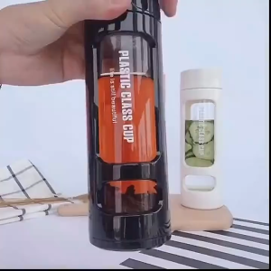 [BISA COD] TUMBLER INFUSER BOTOL MINUM CANTIK & SPORTY PORTABLE PLASTIC GLASS CUP 400 ML