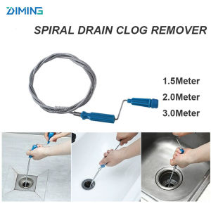 ชุดสปริงสำหรับทำความสะอาดฝารูระบายน้ำท่อเกลียวก้านทำความสะอาดเลนส์กล้องไม่เกิดการอุดตันท่อระบายน้ำแบบมีสปริง