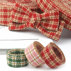 Retro Plaid Ribbon DIY Hair Accessories Clothing Christmas New Year Festival College Style Three Color Plaid High Quality Korean Silk