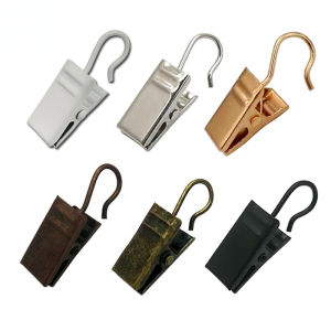 20PCS/Set Sturdy and Durable Window Curtain Hook Clips Solid Iron Drapery Hook Home Window Accessories