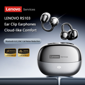 Lenovo | New Lenovo RS103 Wireless Bluetooth 6.0 Ear Clip Earphones 360° Surround Sound Headphones 24H Long Battery Life Earbuds for Mic