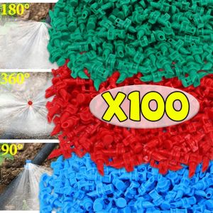 100Pcs Micro Atomizing Garden Sprinkler Nozzle 90/180/360 Degree Refraction Water Spray Misting Nozzle Garden Irrigation
