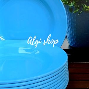 6Pcs Piring makan Melamin bulat cekung tebal besar bebas BPA