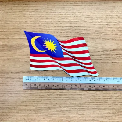 Magnetic Malaysia Car Flag (Jalur Gemilang Waving Style) | Premium & Realistic | No Damage | Reusable | Automotive Exterior Accessory