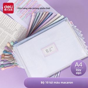 deli | Transparent Zipper File Organizer for Office and Students Use