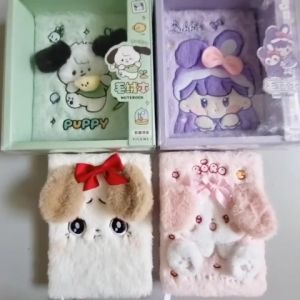 Plush Diary Colorful Pages Furry Journal Notebook For Kids School Stationery Christmas Birthday Gift 毛绒笔记本 Buku Tulis