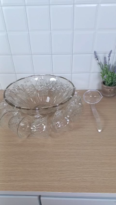 KHUN SANTI ชุดพั้นซ์แก้ว 27 ชิ้น ลายเพชร No.PBS92/27-5GB แก้วพั้นซ์ โถแก้วใส่น้ำพั้นซ์