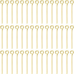 200PCS 1.6 2.0 3.0 cm Mini Metal Wire Eyepins Beading Small Open Eye Head Pins Needles Bulk for DIY Craft Bead Jewelry Makings