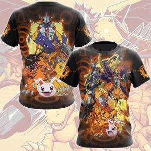 Bandai | 2026 Summer Hot Fashion New Digimon Aguku Beast Evolution Form 3D Quick Drying T-shirt Outdoor Sports Girls and Boys T-shirt