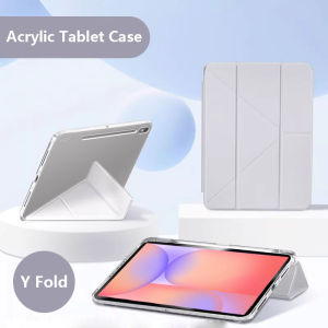 For Samsung Tab S10 Lite Case with Pencil Holder Smart Fold Acrylic Clear Stand Cover For Funda Galaxy Tab S10 Lite Case 10.9"