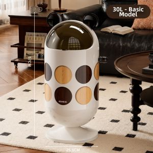 ASCOR | Covered Large Capacity Mobile Trash Can Tall Design