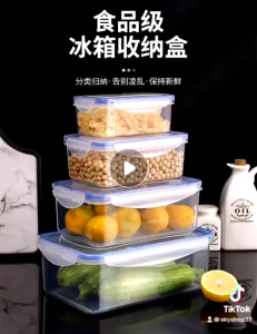 3in1 Rectangle Crisper 3pcs Food Container Storage