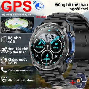Đồng Hồ Thông Minh GPS Nam Với Bản Đồ Ngoại Tuyến Bộ Nhớ 4GB Màn Hình HD Gorilla Chống Nước 5ATM Gọi Bluetooth Theo Dõi Sức Khỏe Đo Nhịp Tim