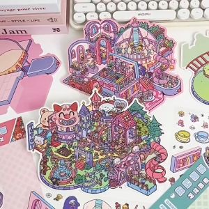 Sticker Dựng Cảnh Quan 3D Bản Lớn 17.0 Không Viền - Dán Lại Nhiều Lần Mới Nhất 2025