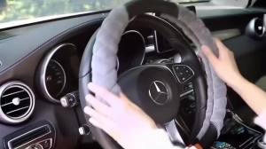 Penghantaran dari China [2025] Kemewahan penutup stereng kereta yang baru tiba   Sarung Pemegang Kereta Plush Musim Sejuk   Penutup Pemegang Kereta Patchwork Berbilang Warna Berbondong-bondong 3.8