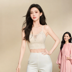 YOUKESHU | Lace Aesthetic Back Bra-In-Top Halter Vest With Padding