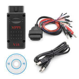 MPPS V18 ปลดล็อครุ่น ECU Chip Tuning OBD2 เครื่องมือวินิจฉัยอัตโนมัติ ECU Tunning Flasher พร้อม Breakout Tricore Cable