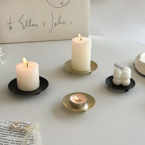 Retro European Iron Art Candle Holder Aromatherapy Candle Atmosphere Sense Storage Plate Decorative Tray Home Decoration