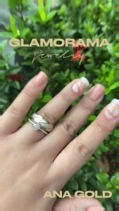 Glamorama Couple Rings: "Ana" Engagement & Wedding Ring Set