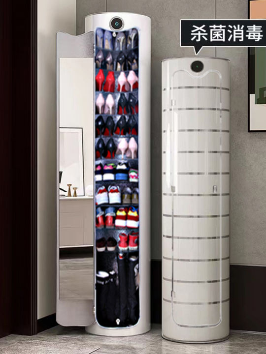 Rotational Shoe Rack Simple and Simple Home Doorway round Cylindrical Shoe Cabinet 360 ...