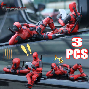 โมเดล Deadpool 3ชิ้นกระจกมองหลังตกแต่งรูปปั้นมาร์เวลยอดมนุษย์ของเล่นการสะสมฟิกเกอร์อเวนเจอร์ส