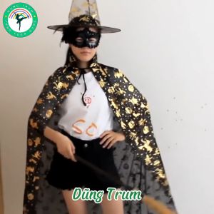 Áo choàng phù thủy kèm mũ hóa trang Halloween siêu đẹp