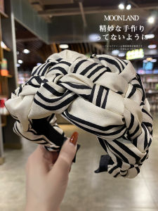 Wide Headband Womens Fashion Simple Fresh Striped Color Hair Accessories Heightening Cranial Super Wide Hairband