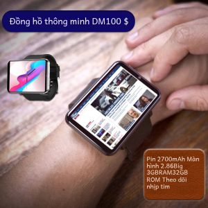 Đồng Hồ Thông Minh DM100 4G LTE Dành Cho Nam RAM 3GB ROM 32GB Camera 5MP Màn Hình IPS Pin 2700mAh Hỗ Trợ Thể Dục Thể Thao Hỗ Trợ Thẻ SIM