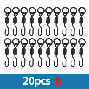 20 pieces of European fishing group QC swivels carp fishing sub-line anti-tangle connection accessories 360-degree flip fishin