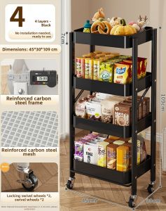 XINGYOU | Collapsible Storage Cart Multifunctional Shelves