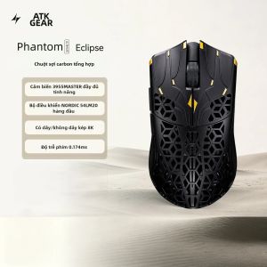 Chuột Chơi Game Không Dây ATK Phantom Ultimate Trọng Lượng Nhẹ Chất Liệu Sợi Carbon Tổng Hợp Con Lăn Quang Học PAW3955 8K Dành Cho Esports Phù Hợp Với Tay Nhỏ Và Trung Bình.