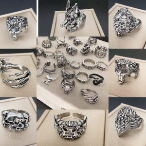 Cincin Kepribadian Punk Vintage & Perak Antik