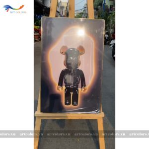 Tranh treo tường- Tranh Tráng Gương Gấu KAWS Gấu BearBrick- Bo viền cao cấp