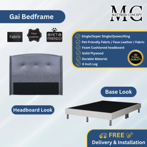 Mattress Concept Gai Divan Bedframe Pet Friendly Fabric/Faux Leather/Fabric All Size Available