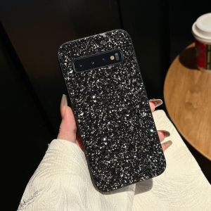 Luxury Fashion Black Glitter Rhinestone Soft TPU Phone Case For Samsung Galaxy S10 4G 5G Plus Lite Back Cover