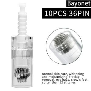 10 Chiếc Derma Pen Kim Hộp Mực Micro Needling Đầu Thay Thế Vít Lưỡi Lê Cho Điện Ultima A6 Hình Xăm Con Lăn 9/12/24 Pin