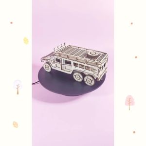 Wooden Hummer Off-Road Vehicle Model Puzzle DIY Wooden 3D Off-Road Vehicle Assembly Educational Birthday Gift Christmas Present