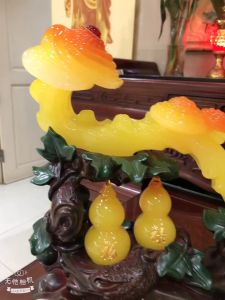 Feng Shui Money Tree Statue Decoration 5th Floor / Hu Lu and Beeswax Ruyi Sculpture Blessed to Ruyi