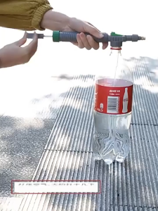 🚿หัวฉีดพ่นน้ำ 🚿หัวรดน้ำต่อขวดน้ำ หัวฉีดยาว หัวฉีดแรงดัน หัวปั๊มรดน้ำ สเปรย์รดน้ำ ใช้กับขวดน้ำอัดลม สีเหลืองหัวฉีดรดน้ำต้นไม้