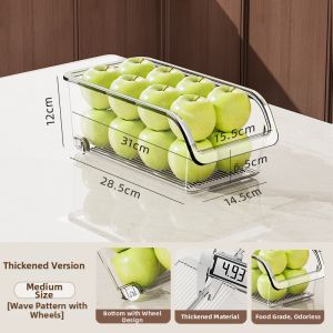 Food Grade Sealable Storage Box with Cover Egg Rack and Fruits Moisture Draining Freshness Container