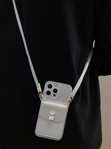 Silver Bear Silicone Phone Case Crossbody Strap Honor 400 pro 300 200 100 90 GT X50 X60 X70i Anti-Fall Soft Protection