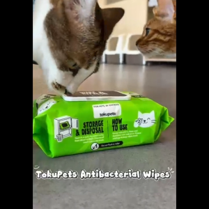 Tokupets Premium Pet Wet Wipes 100pcs 15cm x 20cm | Antibacterial Deodorising Wet Tissue for Cat Dog Animal