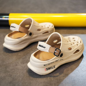 Womens 2025 New Summer Outdoor Wear Holey Shoes Thick Bottom Head Cover Sandals Sports Beach Shoes Comfortable Casual Loafers